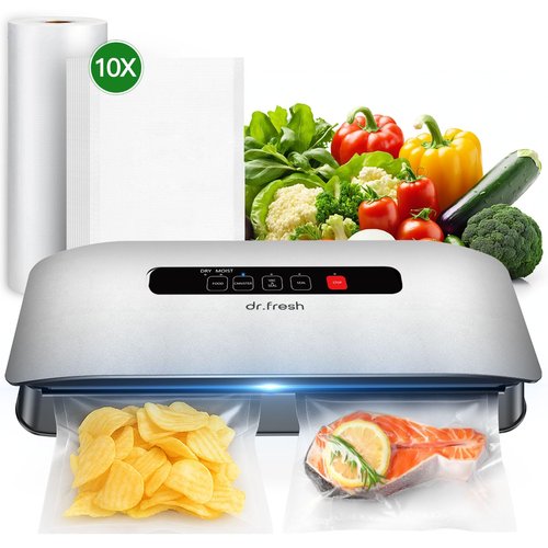 Food Vacuum Sealer Machine, 8-in-1 Food Vacuum Saver Sealer V20 with Moist & Dry Mode, External VAC, Bags and Cutter Included, Compact Lightweight Food Sealer for Home Kitchen Storage & Meal Prep