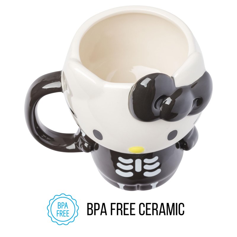 Silver Buffalo Sanrio Hello Kitty Halloween Skeleton Costume Ceramic 3D Sculpted Mug, 20 Ounces