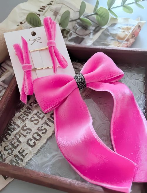 Abbaoww Hot Pink Velvet Ribbon - 10 Yards, 1 Inch Wide for Gift Wrapping & DIY Projects