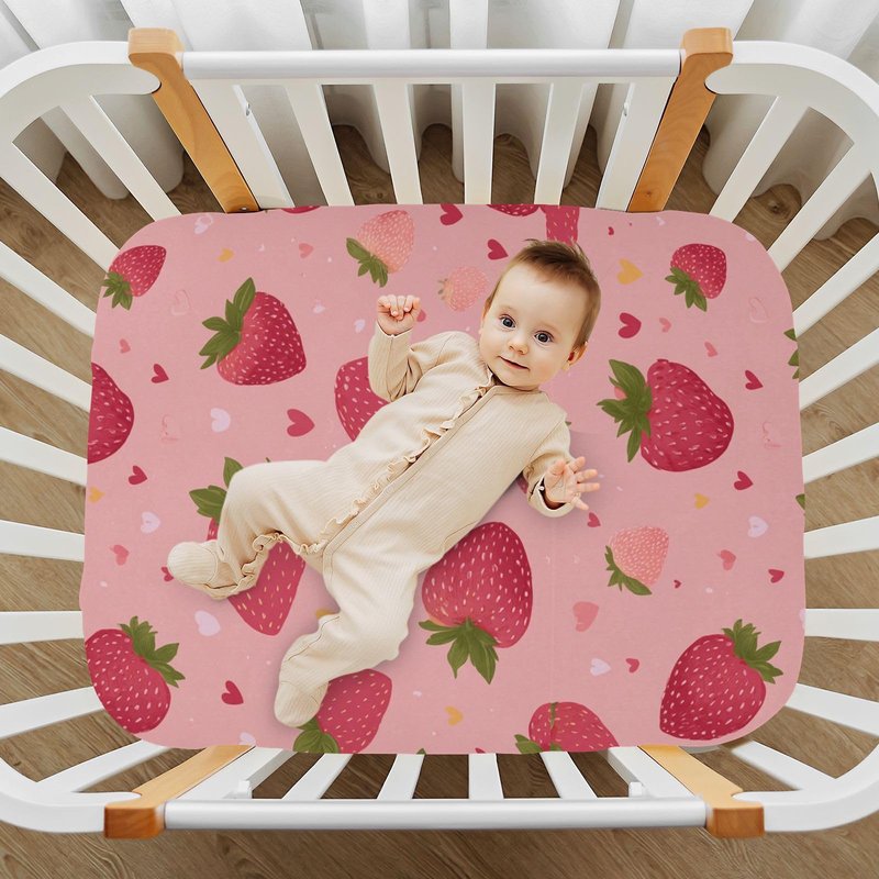 foixnub Exotic Fruit Red Strawberry Boys Girls Bassinet Sheets Baby Cribs Sheets Play Sheets Playard Sheet Toddler Stretchy Bed Sheet for Baby Kids Halloween S