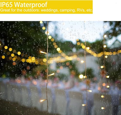 120 LED Battery Powered String Lights by 42ft - IP65 Waterproof Fairy Lights with Timer for Indoor/Outdoor Decor | Warm White