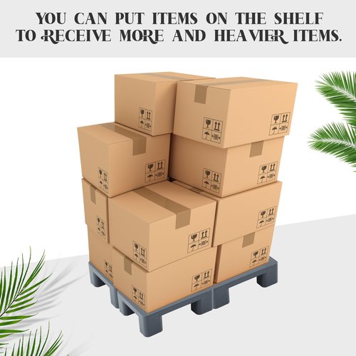 MorningRo 2 Pack Dunnage Rack, 15.75" Long x 11.81" Wide, 4.72 Height Plastic Dunnage Rack, 1000+ Pound Capacity Storage Commercial Food Service Storage in Restaurant Kitchens Shop, Gray