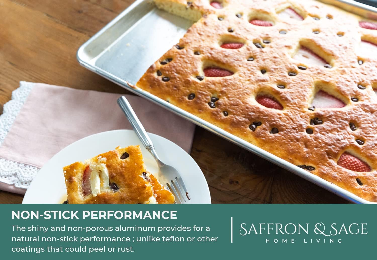Skiennix Commercial Quality Cookie Sheet & Rack Set - Heavy Duty Aluminum Baking Pan 13x18, Rust & Warp Resistant