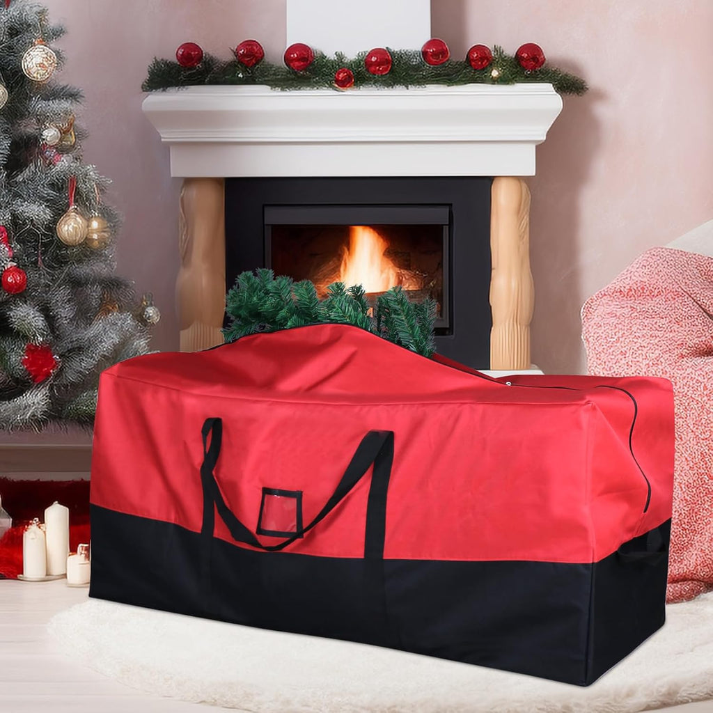 Skiennix Christmas Tree Storage Bag - Waterproof 600D Oxford for 7.5 Ft Trees | Extra Large with Zippers & Card Slot