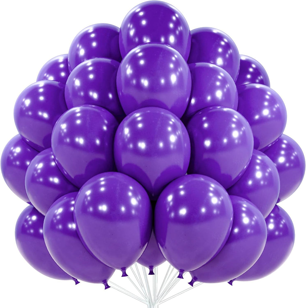 PartyWoo Dark Purple Balloons - 100pcs 12 Inch Royal Purple Latex Helium Balloons for Celebrations
