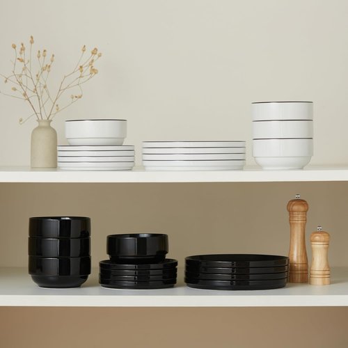 Cambridge Classics 12-Piece Ceramic Dinnerware Set - Round, Microwave & Dishwasher Safe for 4