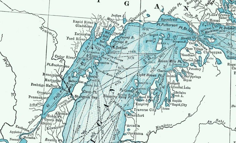 Historic Map - World Atlas - 1948 Great Lakes including Canals and Tributary Navigable Streams. - Vintage Wall Art - 36in x 24in