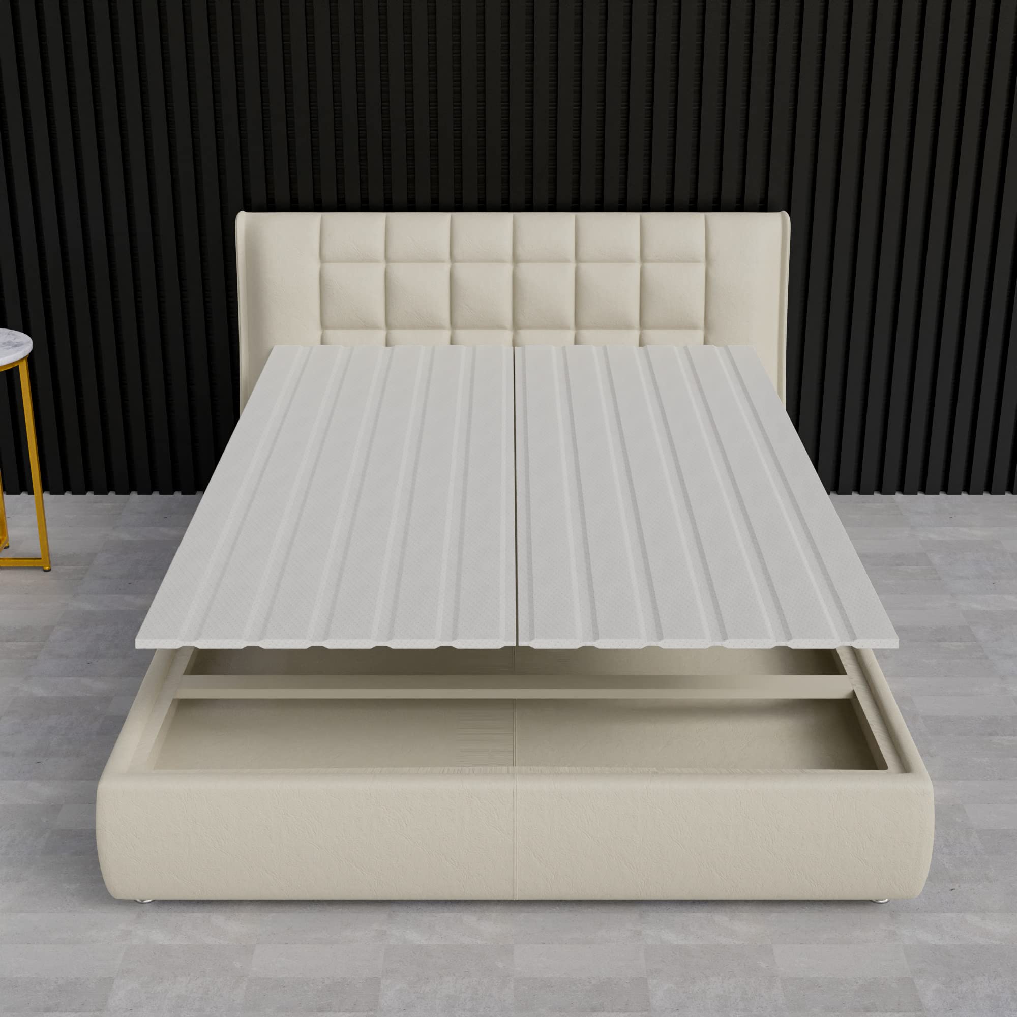 Greaton, 0.75-Inch Heavy Duty Vertical Wooden Bunkie Board/Bed Slats with Cover, Twin XL, Grey