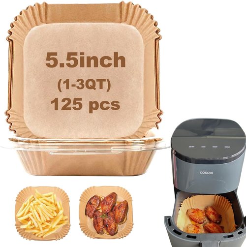 Cosori Small Air Fryer Liners - Disposable 5.5 Inch Mini Fryer Liners for 2.1QT & 3QT Models