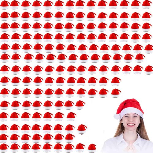 MNKXL Santa Hats Bulk for Adults,108pcs Christmas Hats Adults Universal Fit Plus Size,Thickened Red Santa Claus Hat for Christmas Party Accessories, Mens & Womens Adult Santa Hat