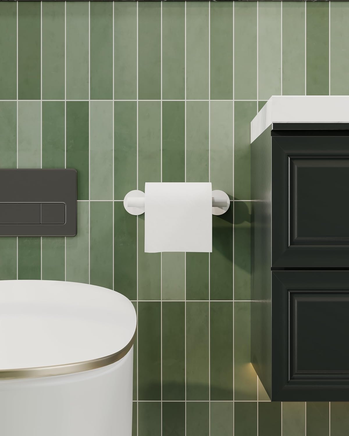 RARXTR Toilet Paper Holder - Wall-Mounted SUS304 Stainless Steel with Pivoting Double Post | Brushed Brass Finish