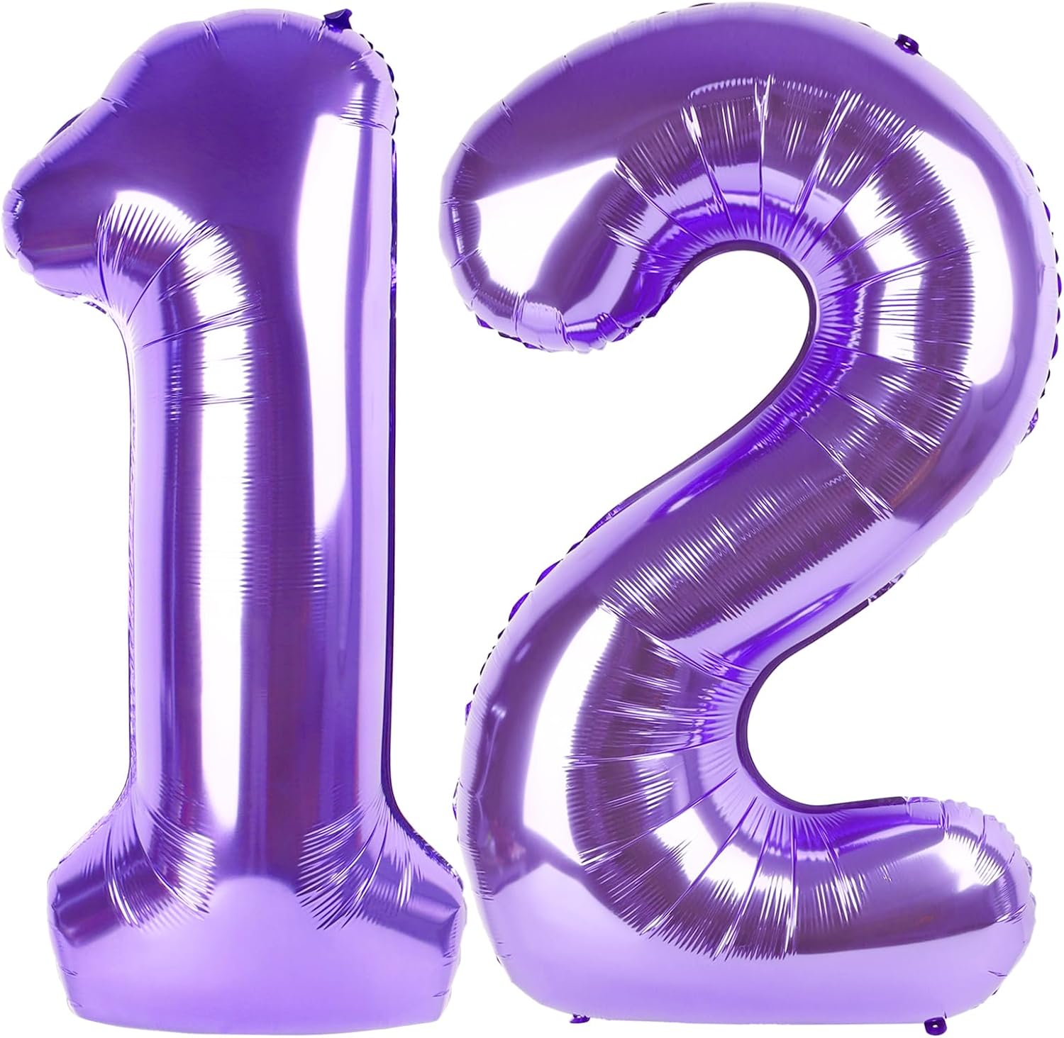Skiennix 40-Inch Purple Number Balloons - Large 12 & 21 Birthday Decorations for Weddings & Graduations