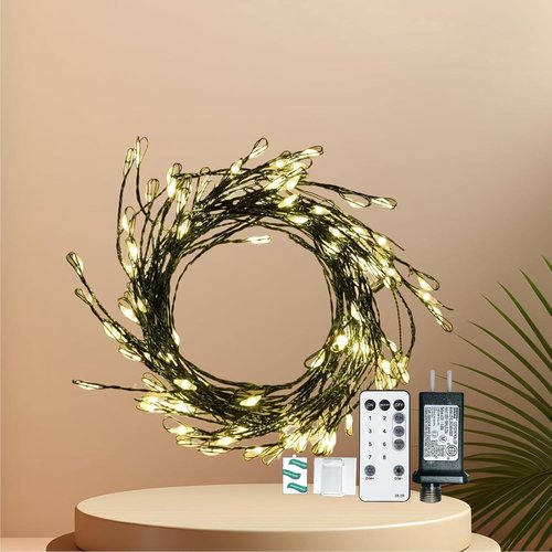 Dailyart 200 LED Fairy Lights - Remote Control, 10Ft Warm White String Lights for Bedroom & Party Decor