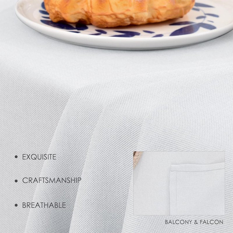 BALCONY & FALCON Table Cloth for 6 Foot Rectangle Tables – Waterproof, Wrinkle-Free Farmhouse Tablecloth for Dining, Kitchen, Wedding, Baby Shower & Holiday Gatherings (Owl Gray, 55" x 95")