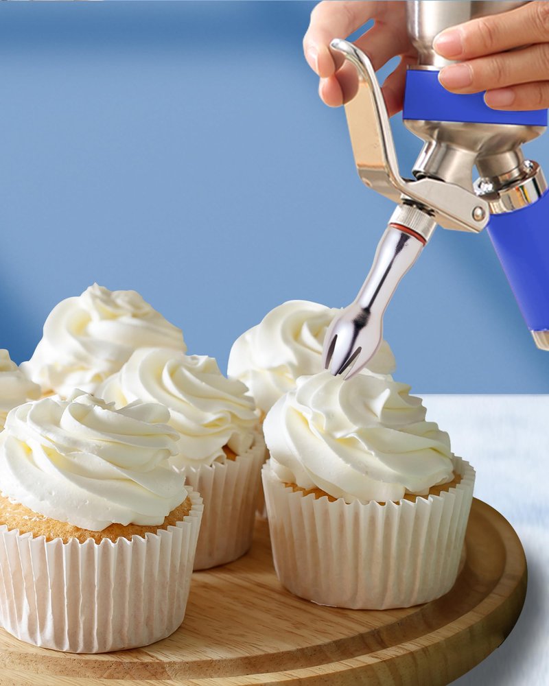 MOSA Professional 1 Pint (500mL) Blue Stainless Steel Whipped Cream Dispenser, 3-in-1 Cream Whipper, Nitro Cold Brew Maker & Soda Siphon, Fits 8g N2O, 2g N2 & 8g CO2 Chargers, NSF Certified