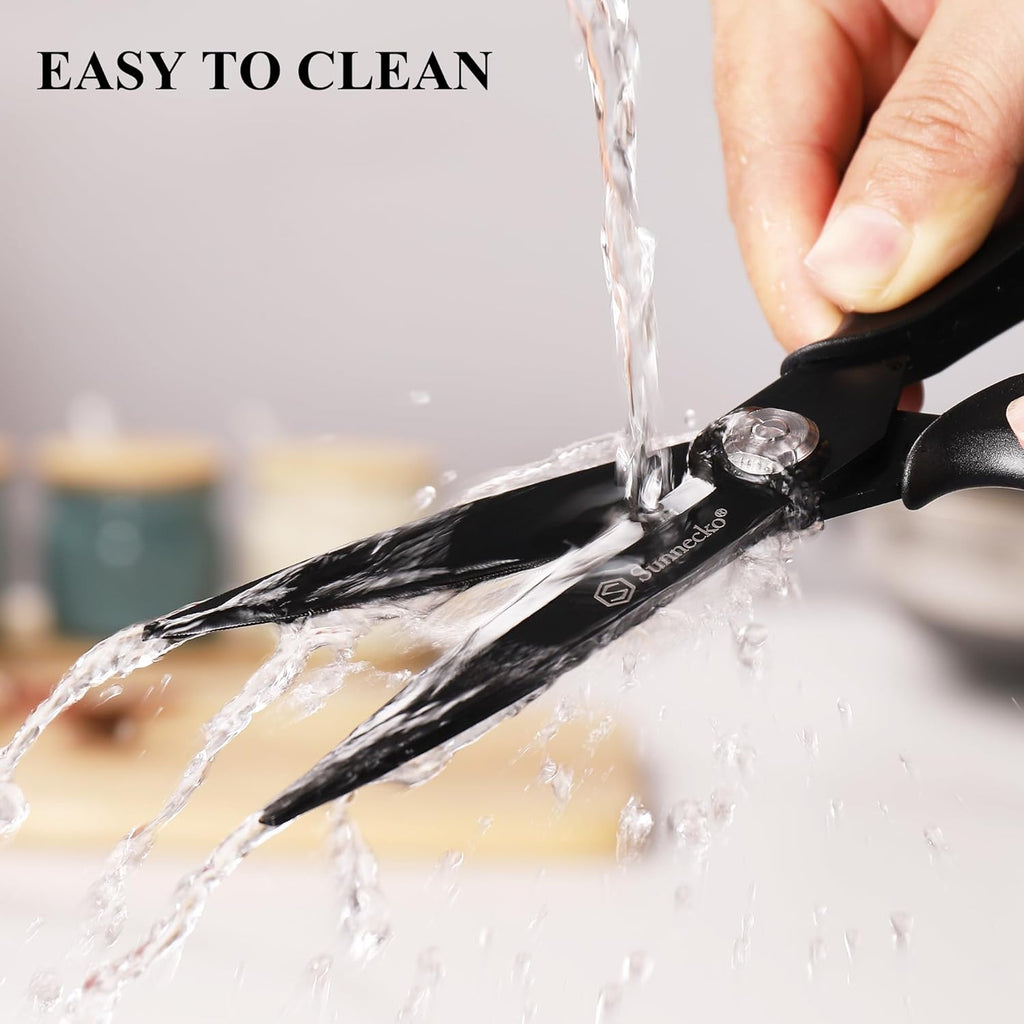 Sunnecko Heavy Duty Kitchen Scissors - Titanium Coated, Micro Serrated Blades, Detachable Design