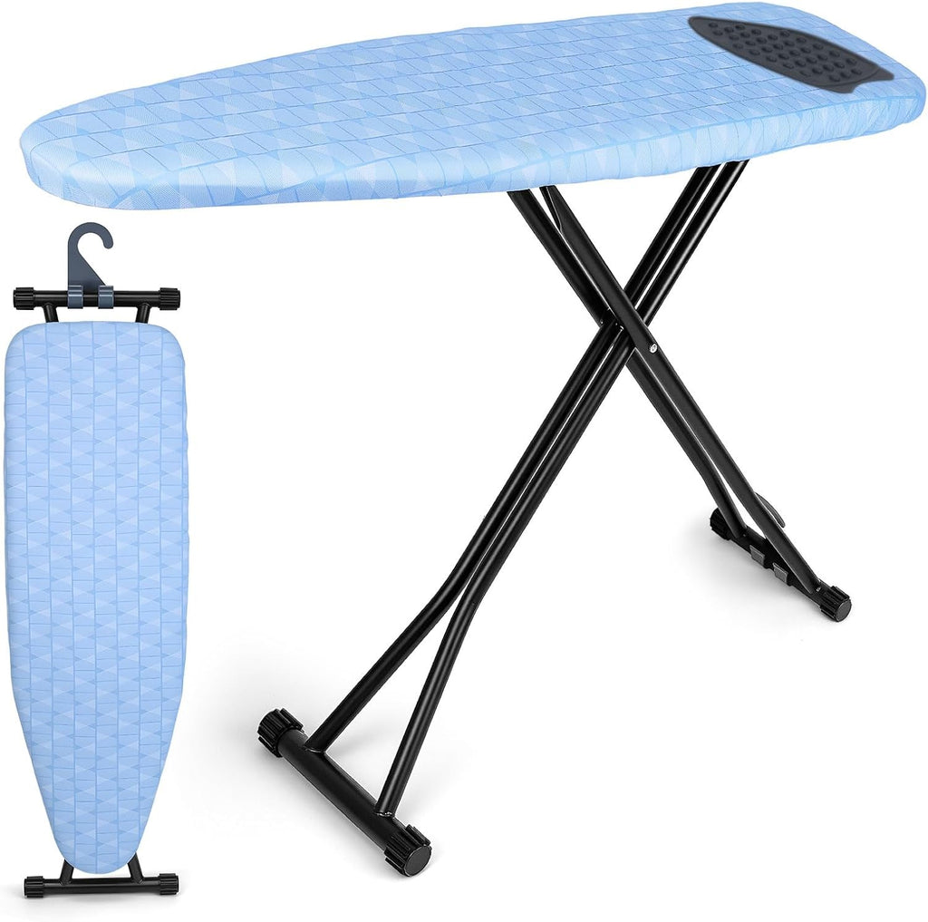 Skiennix Ironing Board - Heavy Metal Frame with Silicon Iron Mat | Foldable & Adjustable 13x43in