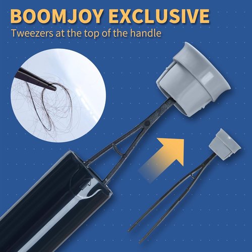 BOOMJOY Toilet Brush Set - Silicone Toilet Bowl Brush with Tweezers for Effective Bathroom Cleaning | Black & Grey
