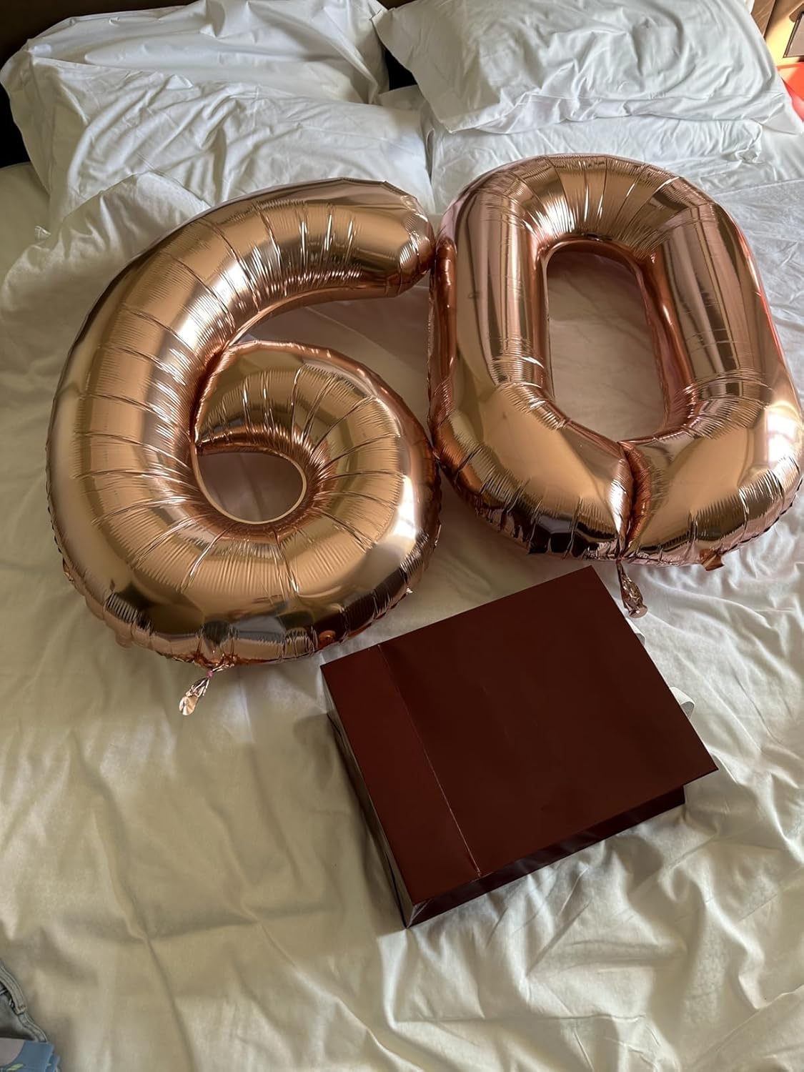 Rose Gold 60th Birthday Decorations - Elegant Party Set with Big Number Balloons for Men & Women