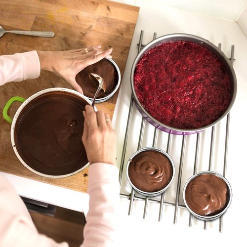 E-far Mini Round Cake Pan Set - 4 Inch Stainless Steel Baking Pans | Non-Toxic, Dishwasher Safe Finish