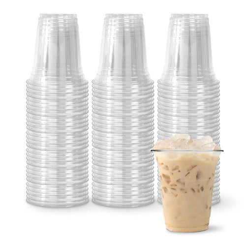 [200 COUNT]HAKOWARE by Harvest Pack 12 oz Ultra Clear Plastic Cold Cups, Disposable PET Wedding Party Drinking Cups Tumblers, Iced Coffee Beer Juice Cold Beverage