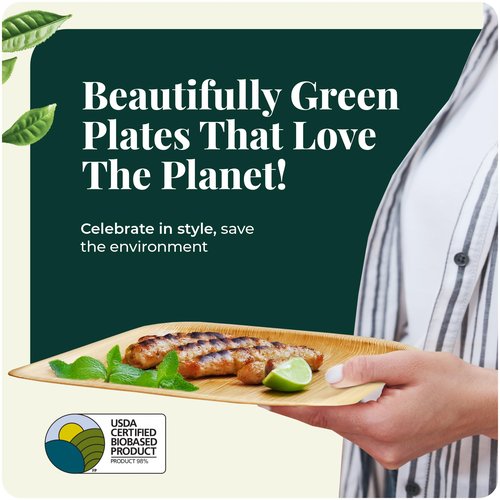 Palm Leaf Platters, 100% Compostable Disposable Eco-Friendly & Biodegradable Party Tableware, Best Alternative to Plastic,(14"x10" 30 Platers) by KoalaLove