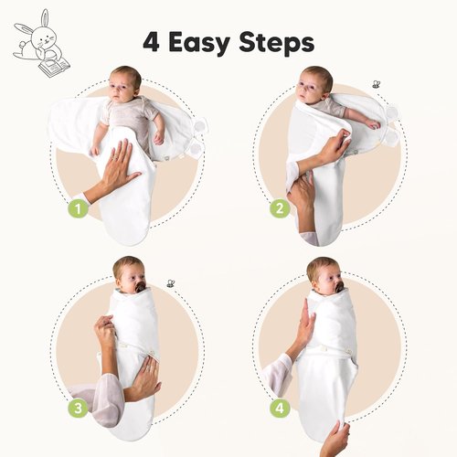 KeaBabies Organic Swaddles for Newborns - Soft Cotton Sleep Sacks & Breathable Hats | 0-3 Months, Sage