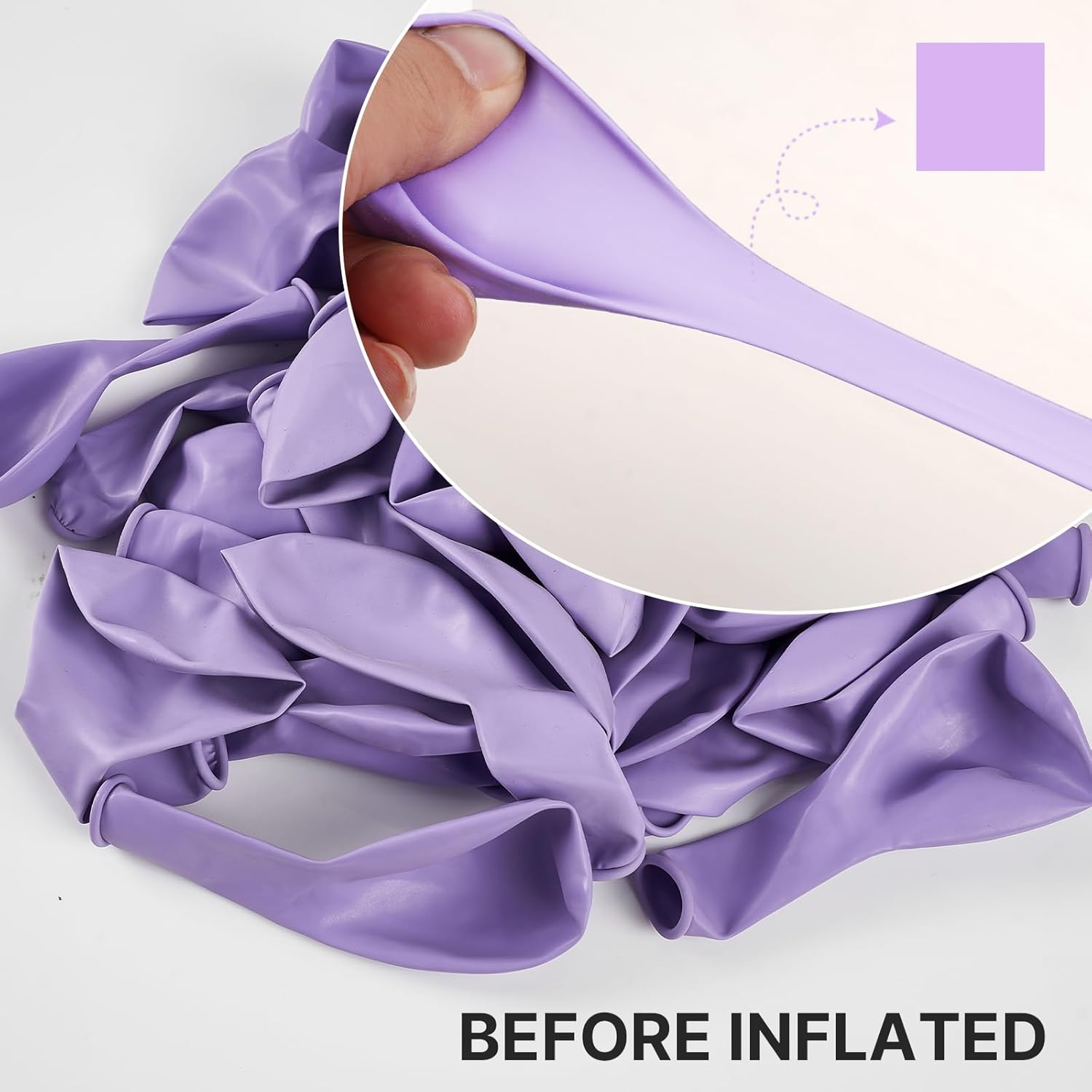 PartyWoo Lavender Balloons - 12 Inch Light Pastel Purple Latex Helium Balloons | 101pcs for Celebrations