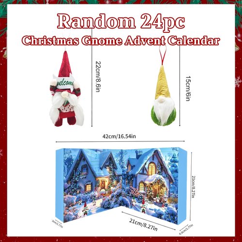 Gnomes Christmas Advent Calendar 2025 - 24-Day Collectible Gnome Figures & Decorations for Friends