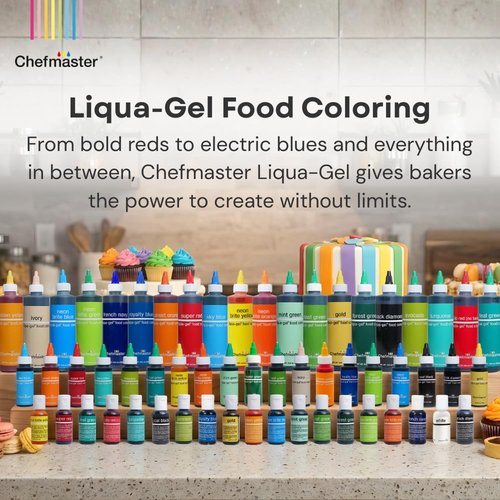 Chefmaster Sky Blue Liqua-Gel® Food Coloring - Vibrant, Fade-Resistant Dye for Icing & Fondant | 10.5 oz