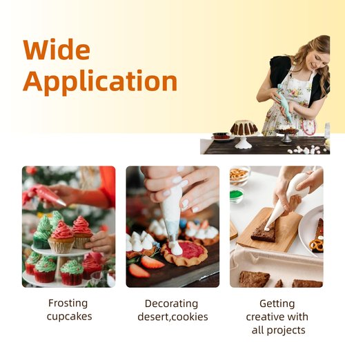 Kitchsphere XXL 24 Inch Disposable Piping Bags 100 Pack - Extra Large Pastry Bag, Thick Anti-Burst, Food Grade HDPE,Knot to Seal, Non-slip Grip,For Icing Frosting Decorating Cake Cupcake Cookie