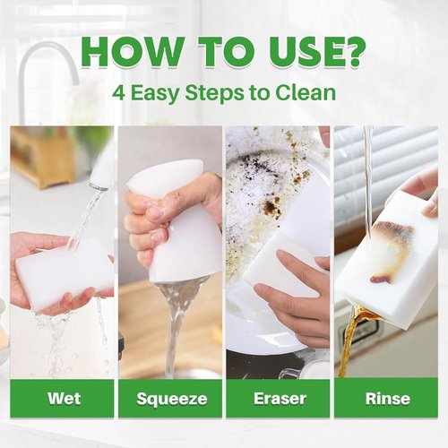 Magic Melamine Sponge Eraser - GRS Certified 12 Pack | No Scratch, Super Absorbent Cleaning Sponges for Home