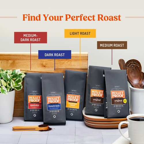 Bulletproof Original Medium Roast Whole Bean Coffee, 12 Ounces, Clean Coffee Tested for Toxins, Packaging May Vary