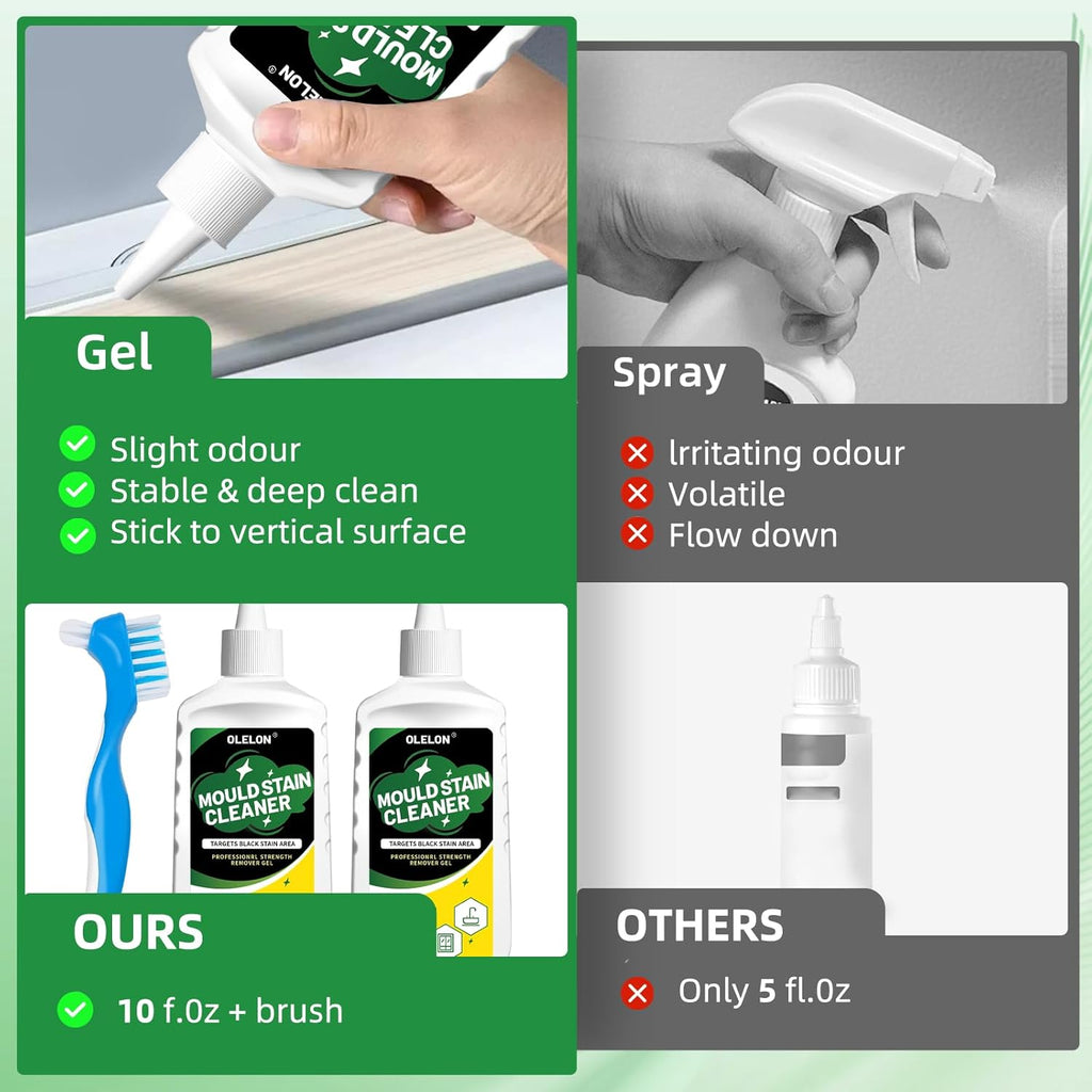 OLELON Mold Stain Remover Gel - Powerful Washing Machine Cleaner for Rubber & Grout - 300ML
