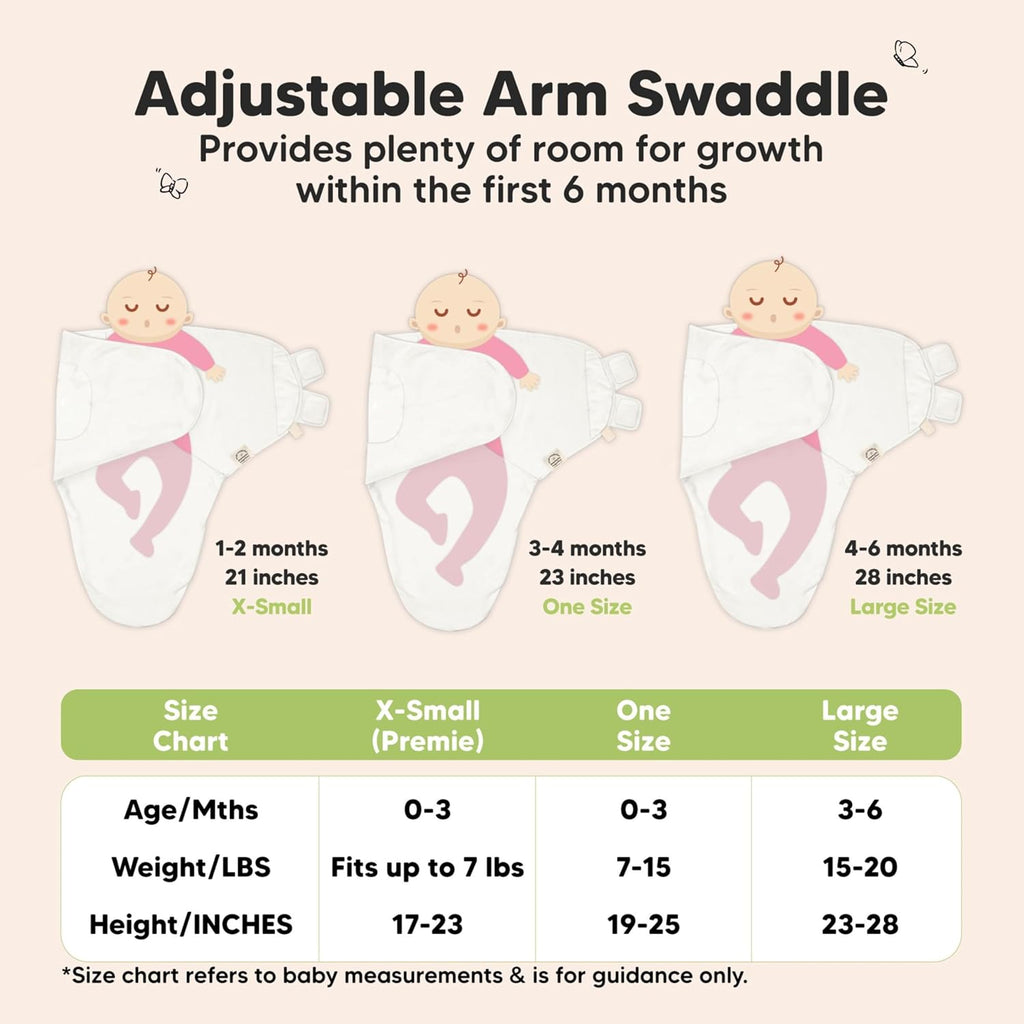 Organic Baby Swaddle Sleep Sacks by [Brand Name] - Soft & Snug Newborn Swaddles for Infants 0-3 Months | 3-Pack in Soft White