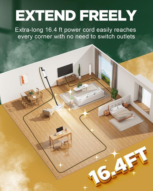 Powerful 11-in-1 Steam Mop Detachable Handheld Steam Cleaner for Hardwood Floors, Clothes, Windows, Tiles, Furniture, Carpet