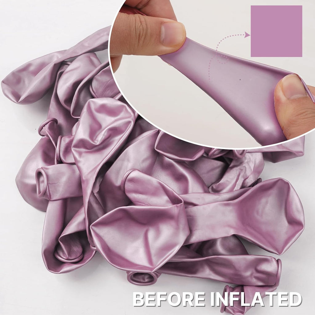 PartyWoo Metallic Pink Balloons - 50 Pcs 12 Inch Pinkish Purple for Wedding & Birthday Decorations