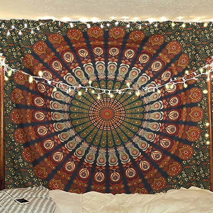 Organic Cotton Mandala Tapestry Wall Hanging - Twin Bedspread Throw