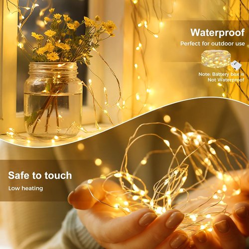 Kolpop 30 Pack LED Fairy Lights - 7FT 20 LED Mini Twinkle String Lights | Waterproof Battery Operated for Christmas & Parties (Warm White)