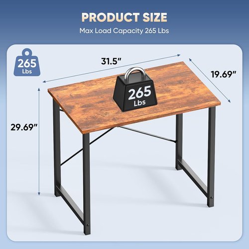 DUMOS Small 32-Inch Computer Desk - Modern Home Office Writing Table with X-Shaped Reinforcement