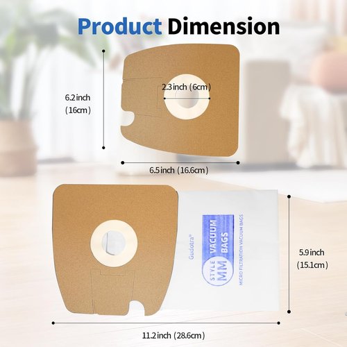 Gudotra Vacuum Bags - 20 Packs Replacement for Eureka Style MM 3670/3680 Series | Compatible with 60295A/B/C/D
