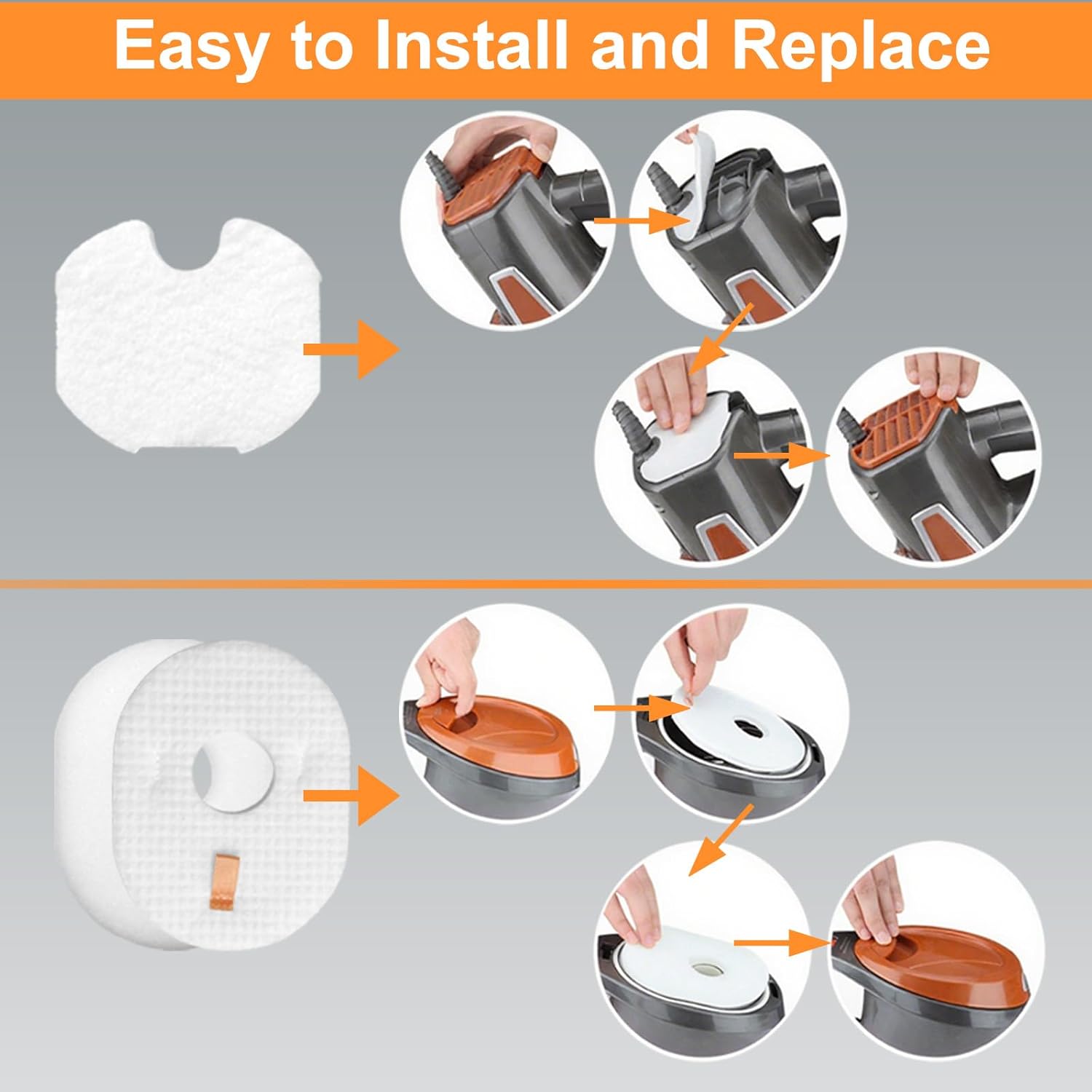 Shark Replacement Filter Kit - 3 Pack Vacuum Filters & Brush for Rocket HV300 Series