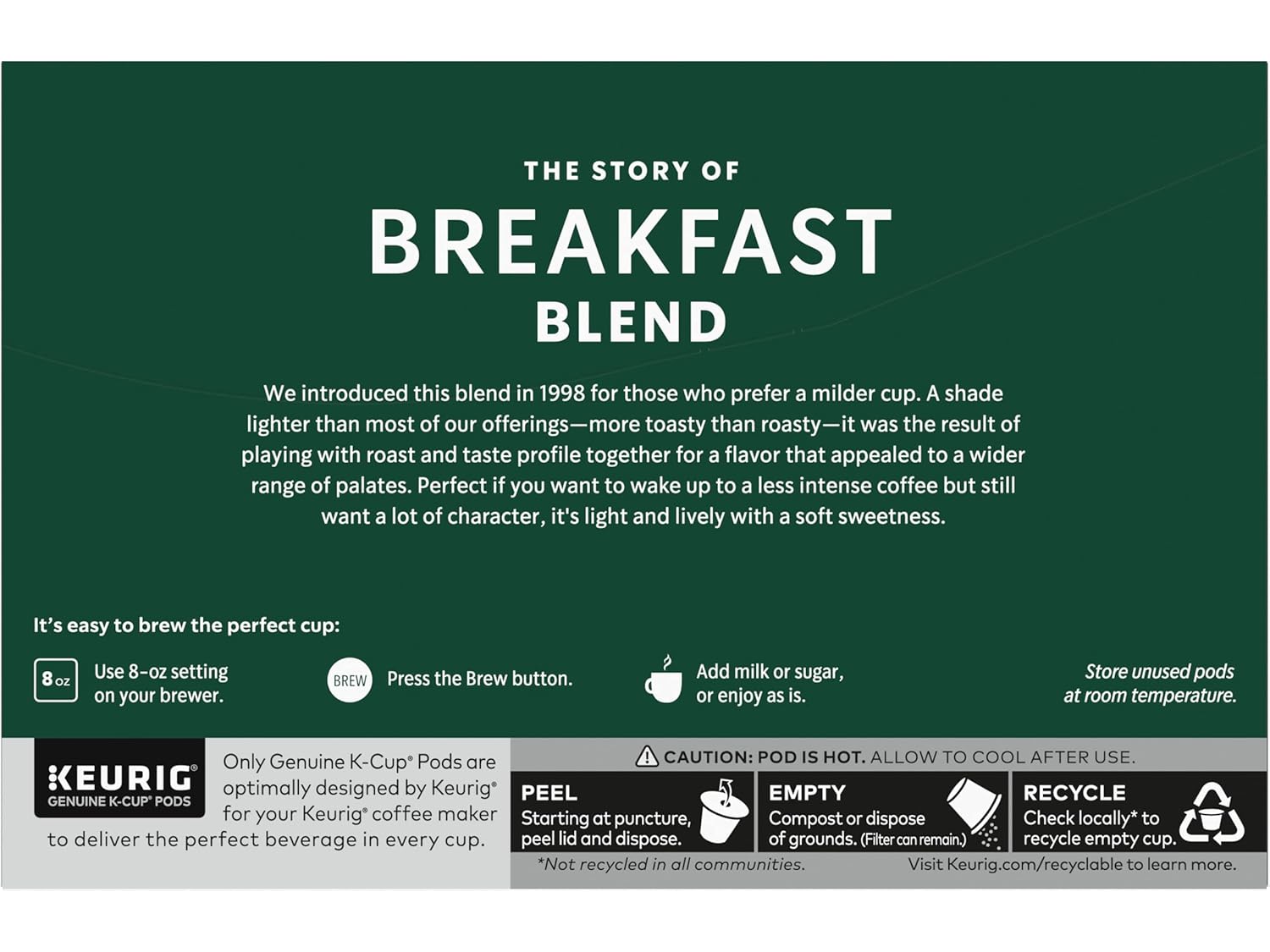 Starbucks Coffee K-Cup Pods - Breakfast Blend Medium Roast for Keurig | 20 Count (2 Boxes)