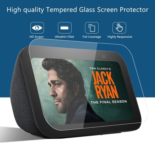 MUBUY-GOL Tempered Glass Screen Protector - 9H Hardness, Ultra Clear, Anti-Fingerprint | 2 Pack for Echo Show 5 (3rd Gen, 2023)