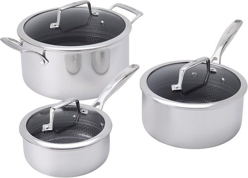 Henckels Paradigm Ceramic Cookware Set - 6-Piece Stainless Steel Dual Performance Pots