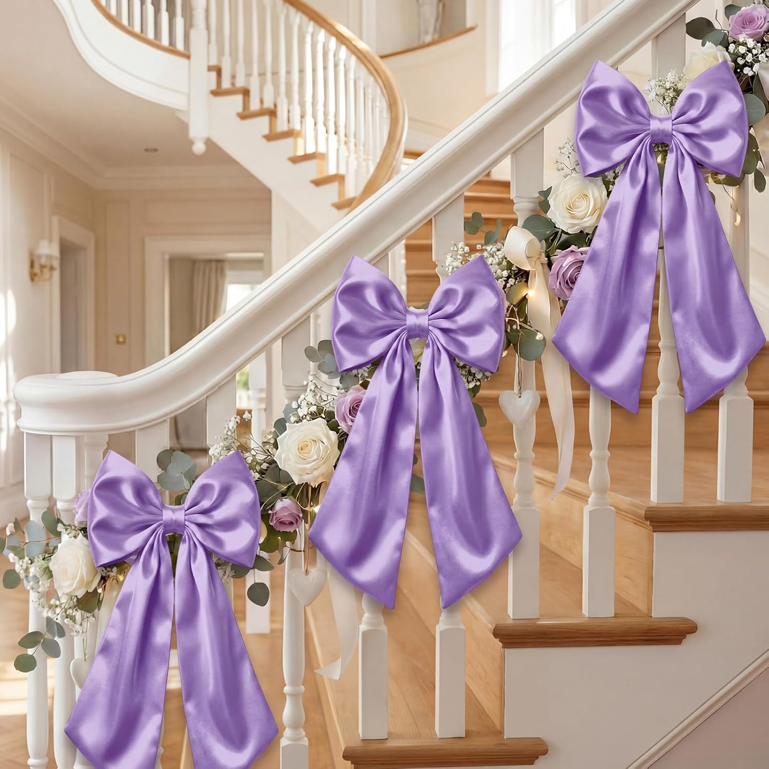 Suncalla Large Satin Bow Decorations - 3 Pcs 2 FT for Weddings, Birthdays & Holiday Parties