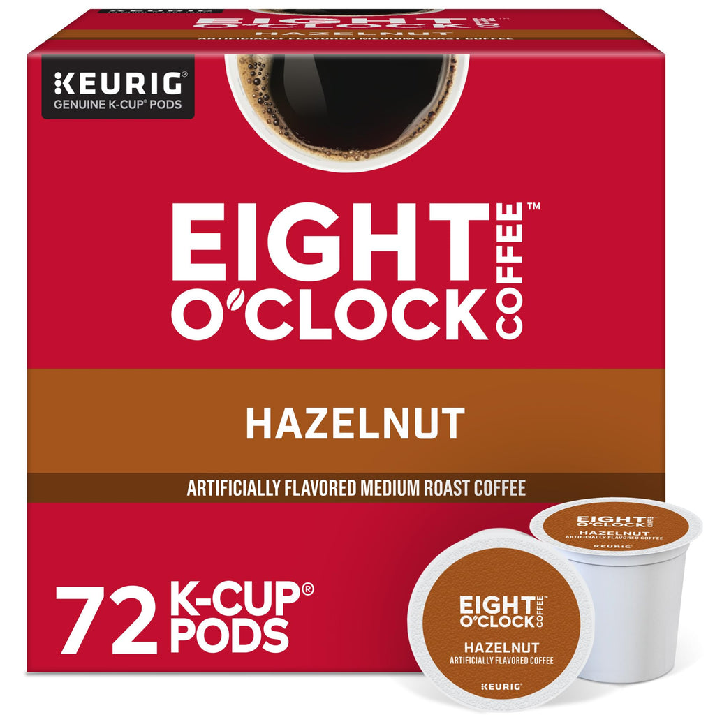 Eight O'Clock Coffee Hazelnut, Single-Serve Coffee K-Cup Pods, Medium Roast, 72 Count