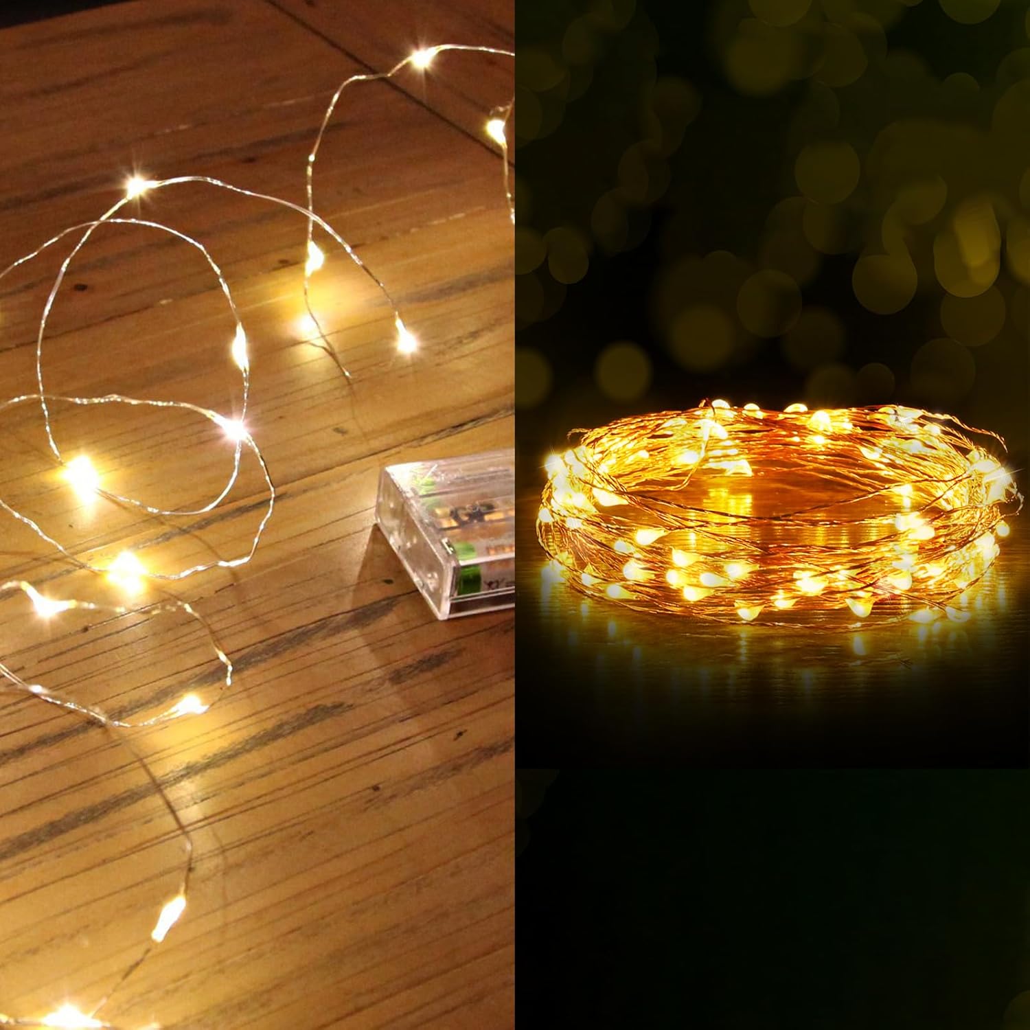 Ariceleo LED String Lights Bundle - 16.4ft Battery & USB Powered for Versatile Lighting