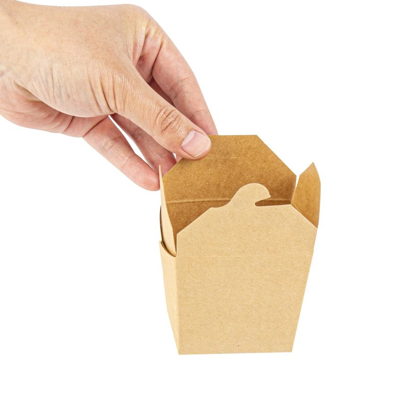 Restaurantware Bio Tek 8 Ounce Chinese Take Out Boxes 200 Greaseproof Food To Go Boxes - Tab-Lock Microwave-Safe Kraft Paper Take Home Boxes Recyclable For Restaurants Catering And Parties