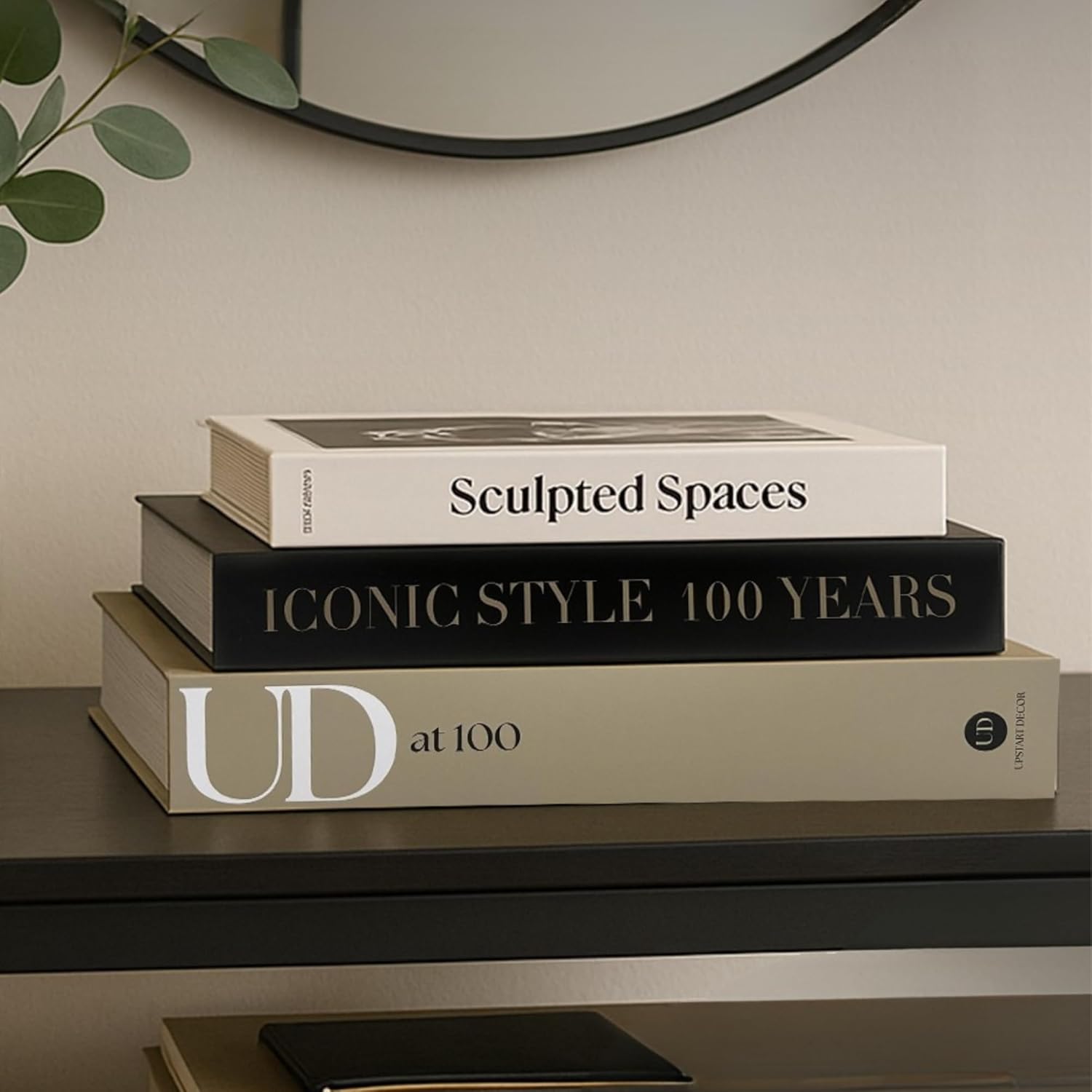 Regine Switzerland Aesthetic Decorative Books - Set of 3 Faux Designer Books for Mid-Century Decor | Minimalist Storage Box